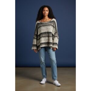 Free People‎ Women's Slouchy Knit Pullover Bell Sleeves Natural Size SP